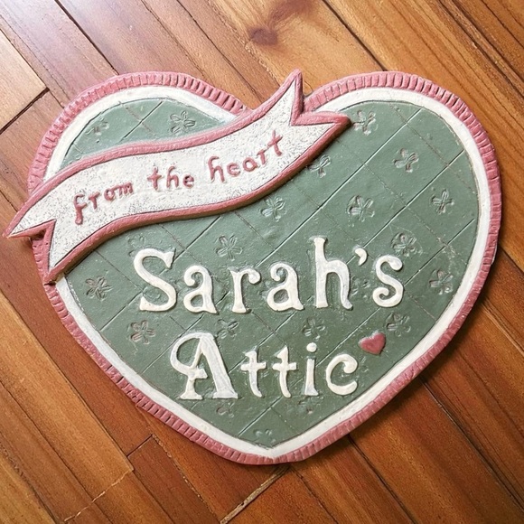 Sarah’s Attic Heart Plaque Figurine “From The Heart” Collectible Made in USA 4" - Picture 6 of 8